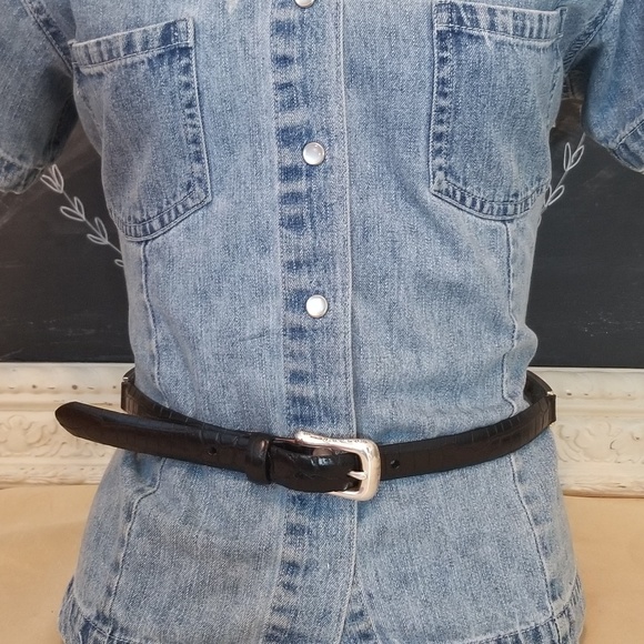 Talbot's Croc Embossed Statement Belt - Picture 3 of 6